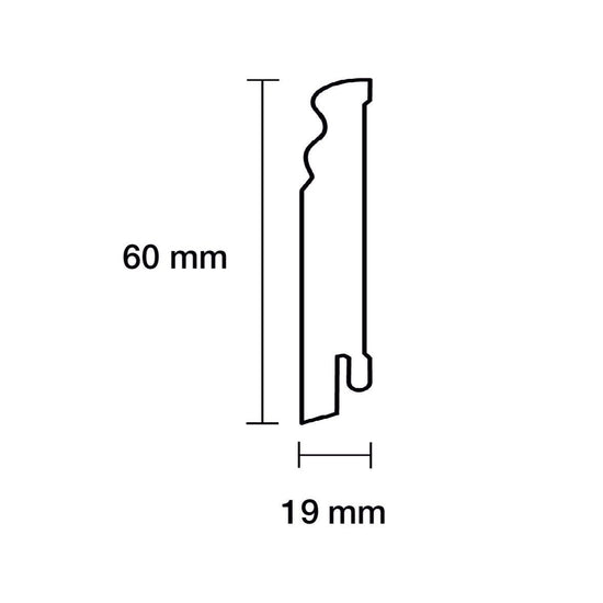 Plint Altberliner Profiel Wit 240 cm