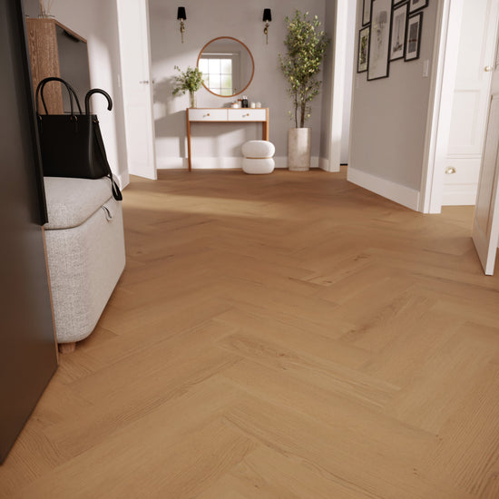 »Honey Oak« Premium Klik-PVC Visgraat
