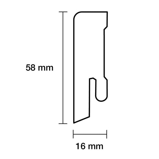 Plint Modern Wit 240 cm