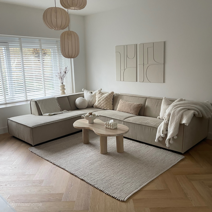 Fischgrät Design in Natur Braun Wohnzimmer