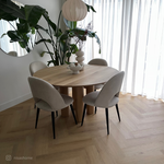 Fischgrät Design in Natur Braun Esszimmer