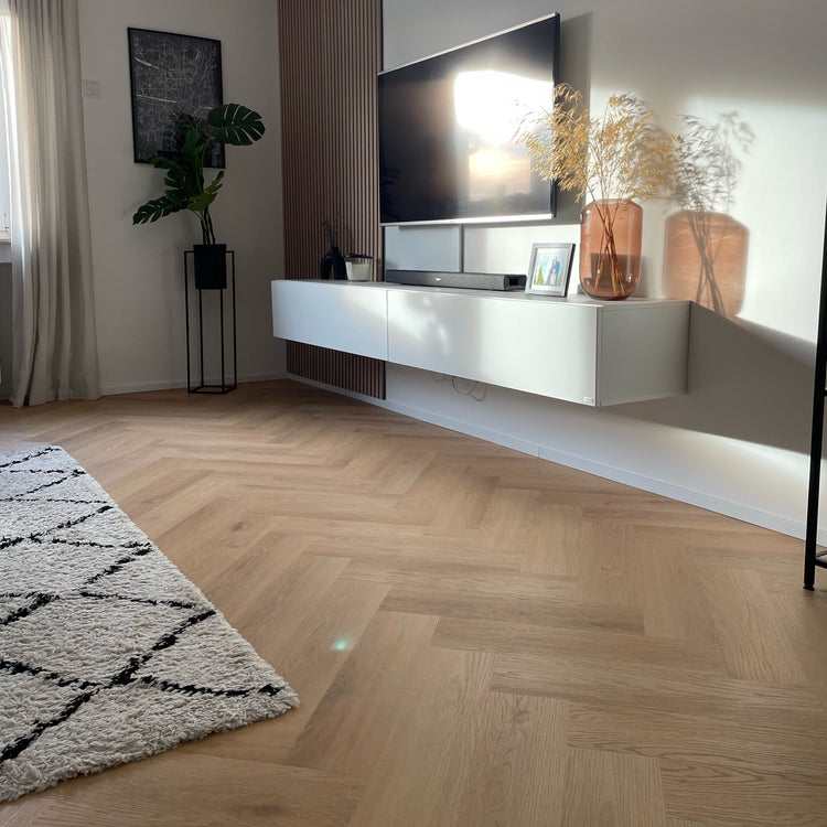 »Eiche Papaya« Fischgrät Klebevinyl 1m²