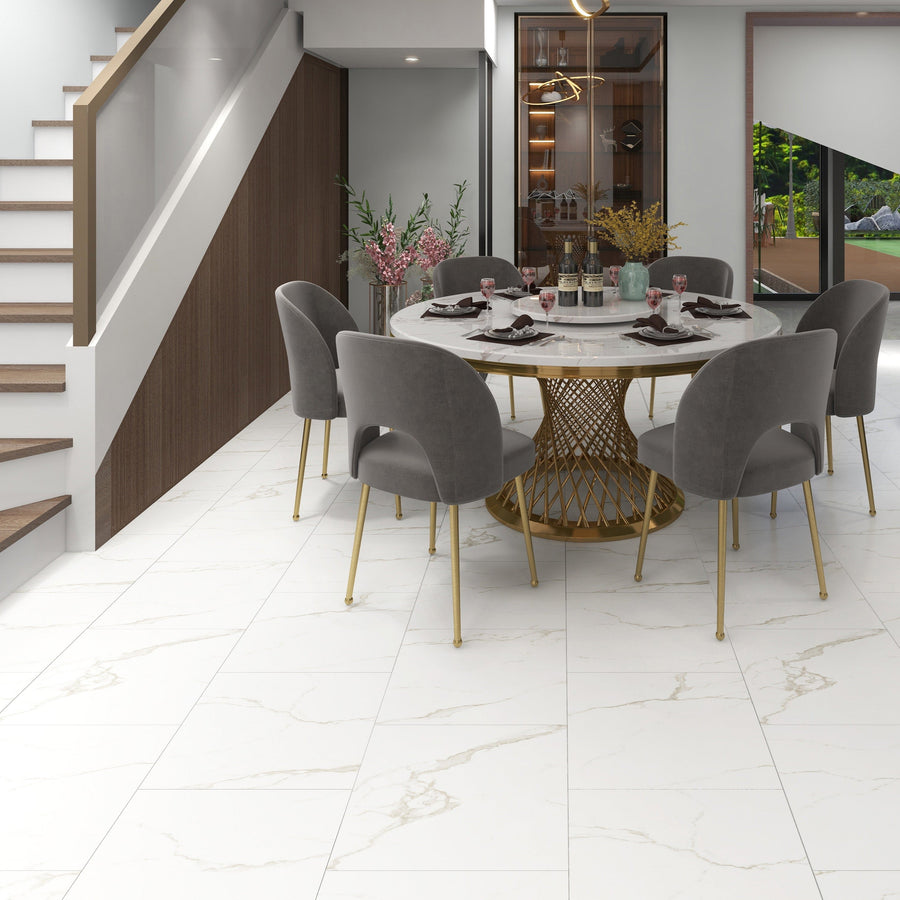 »Carrara Marmer« Klik-PVC vloer