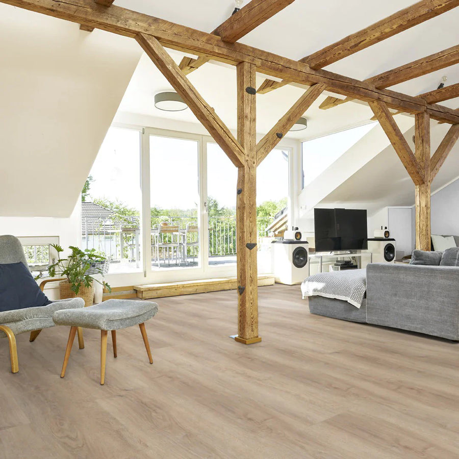 Klick-Vinyl in beige Holzoptik
